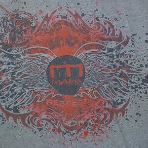 Size Men's XL TNA WWE Wrestling Main Event Mafia "Respect" Gray T Shirt RARE
